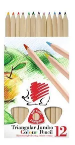 Buntstifte, natur, 12 Stück, dreieckig, Maxi, ICO